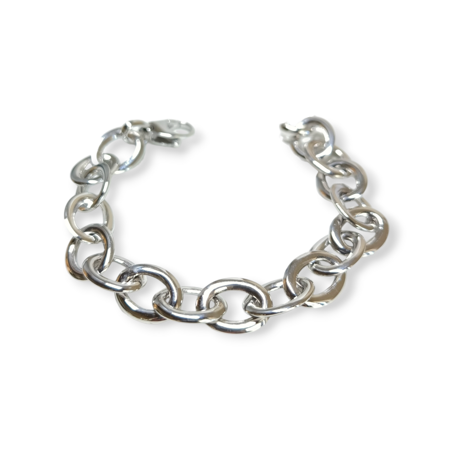 Bracciale in argento maglia ad anelli