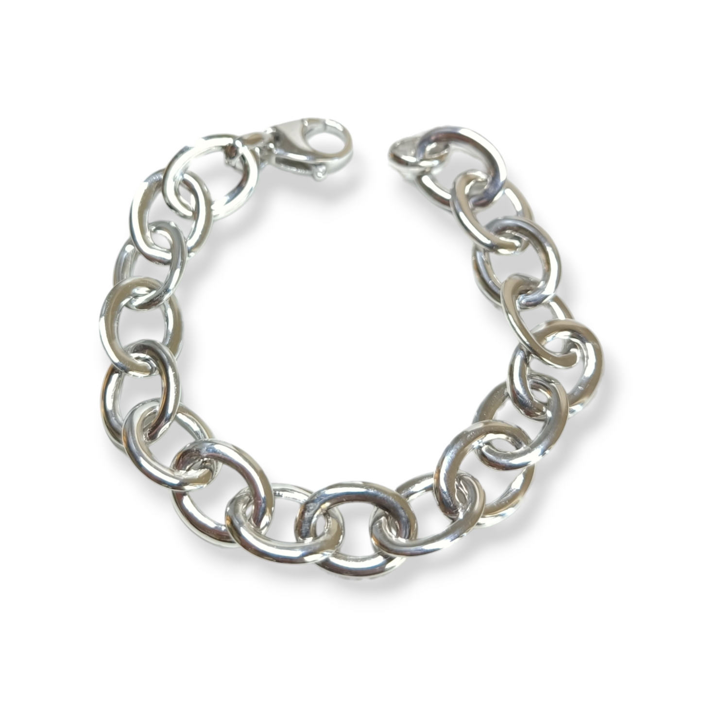 Bracciale in argento maglia ad anelli