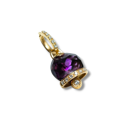 Rose gold Amethyst and Diamond pendant