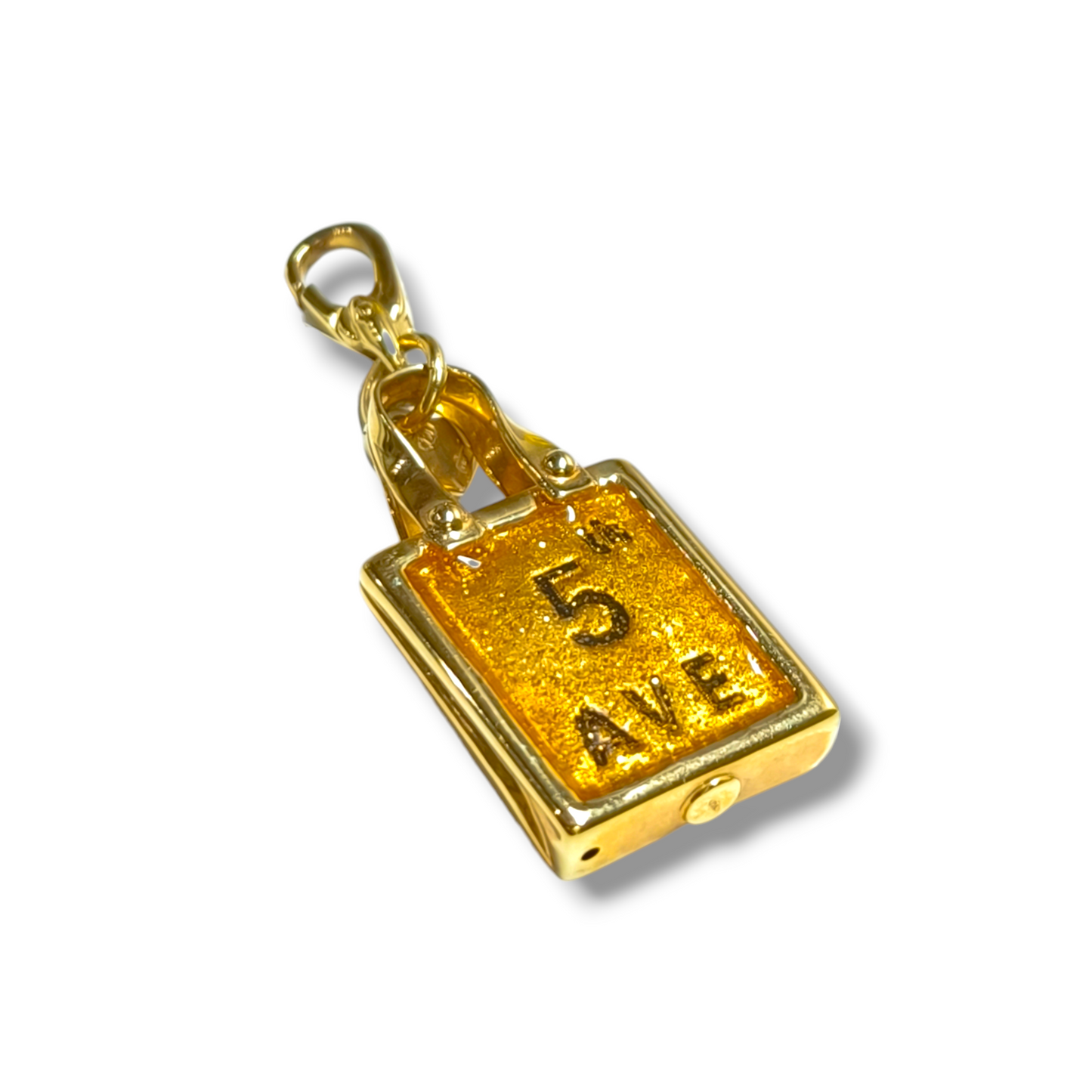 5th Avenue yellow gold handbag charm