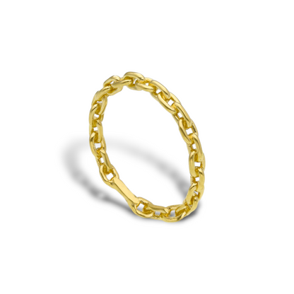 Anello in oro maglia a catena rigida