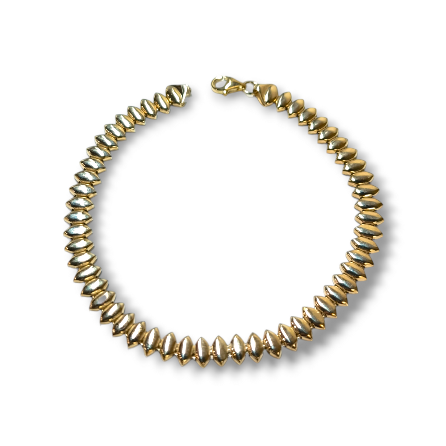 Bracciale snodato in oro geometrico