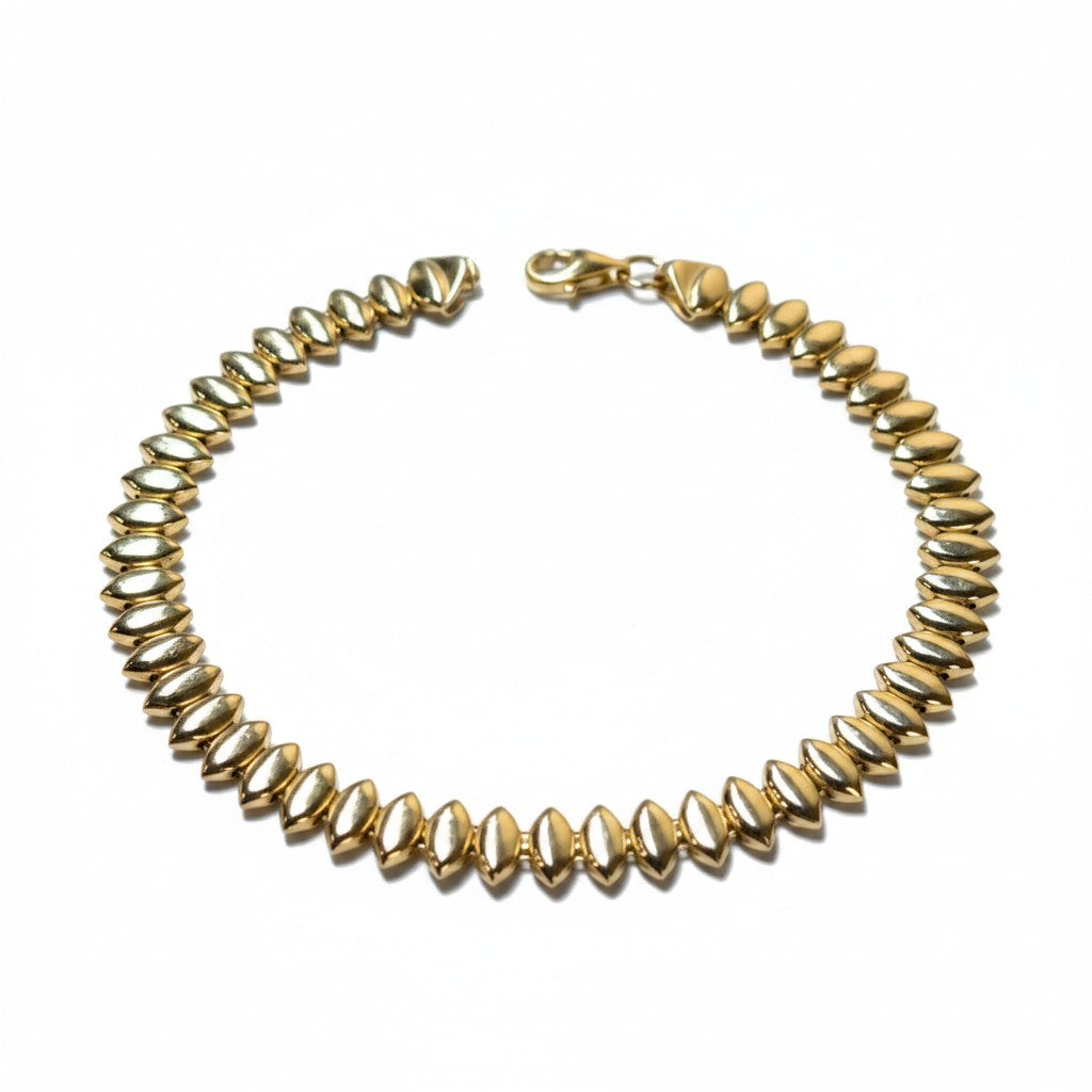 Bracciale Bracciale in Oro Giallo 9k Snodato con Maglia Geometrica a Ovali - Gioielli Pavan