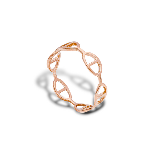 Marine mesh rose gold ring