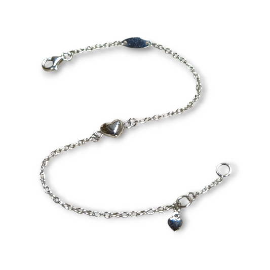 White gold heart bracelet