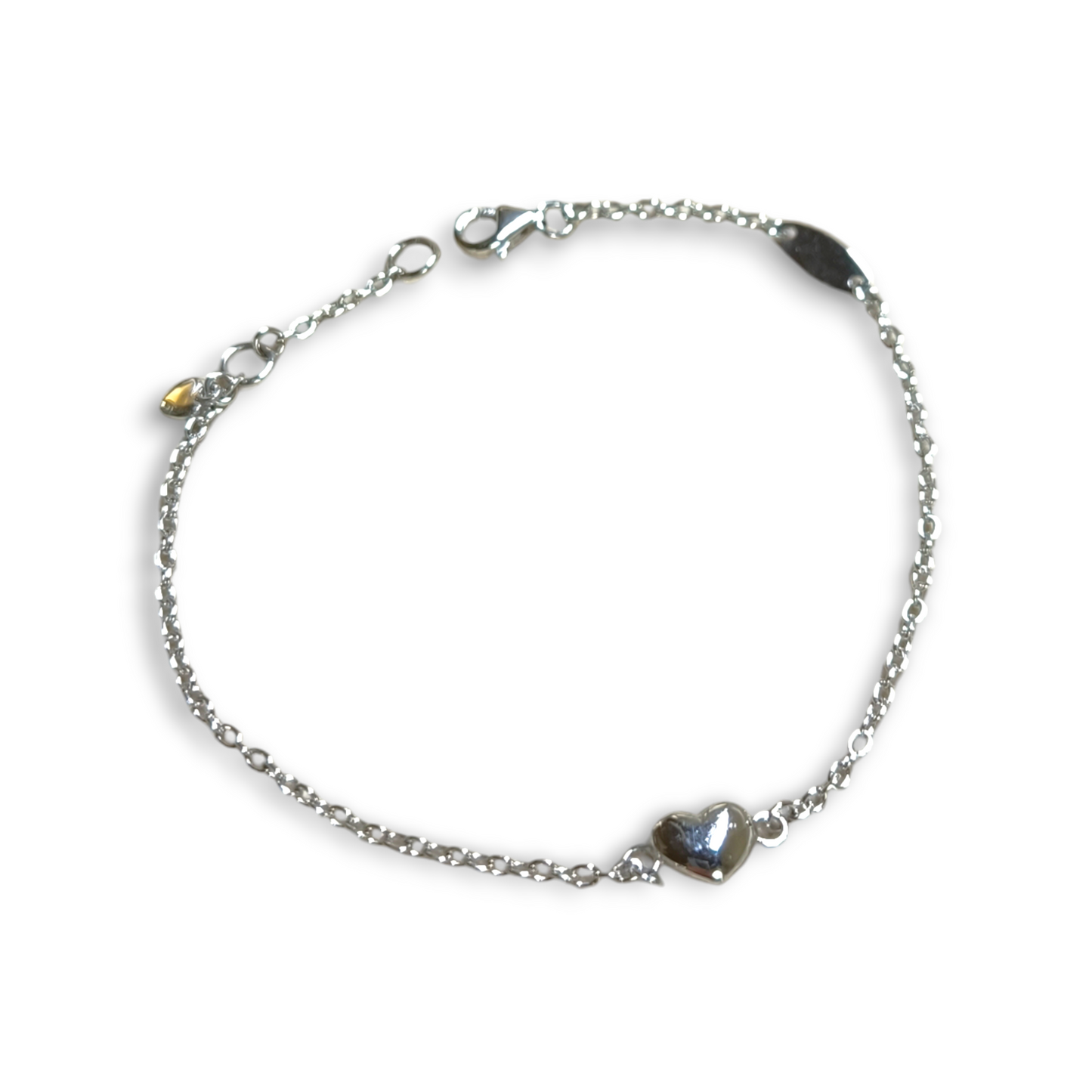 White gold heart bracelet