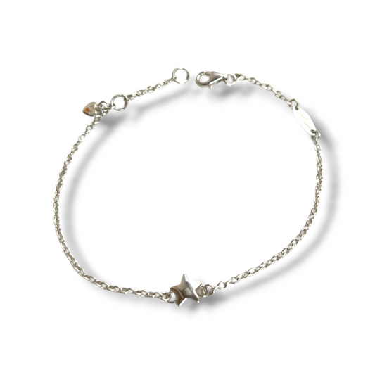 White gold star bracelet