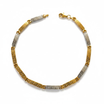Bracciale Bracciale in Oro 9k con Piastre Greche Bicolore - Gioielli Pavan