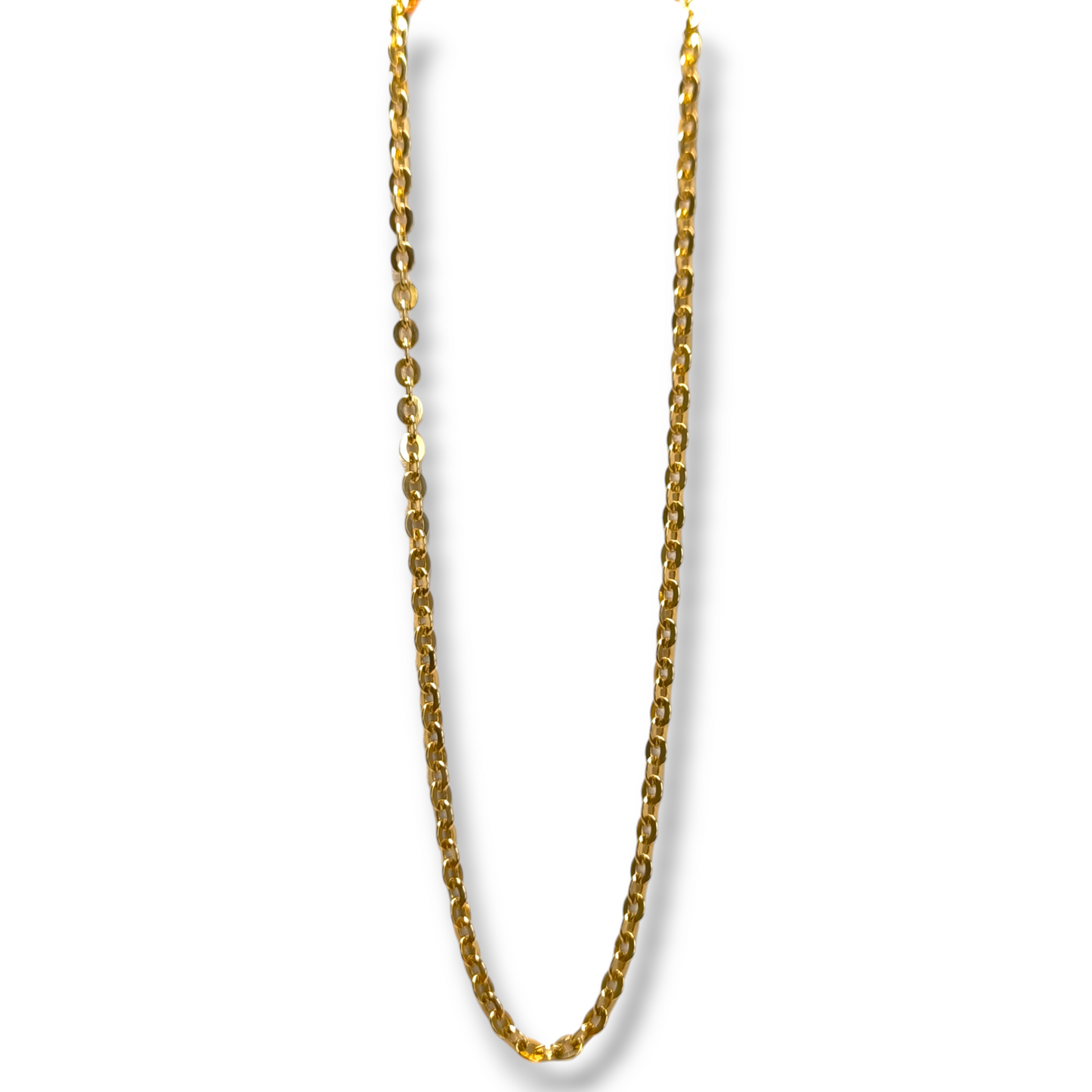 18kt gold flat rolo link choker 40cm