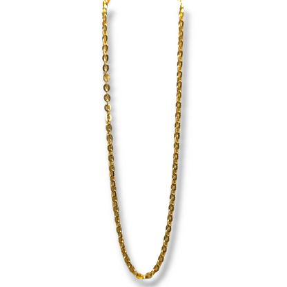 18kt gold flat rolo link choker 40cm