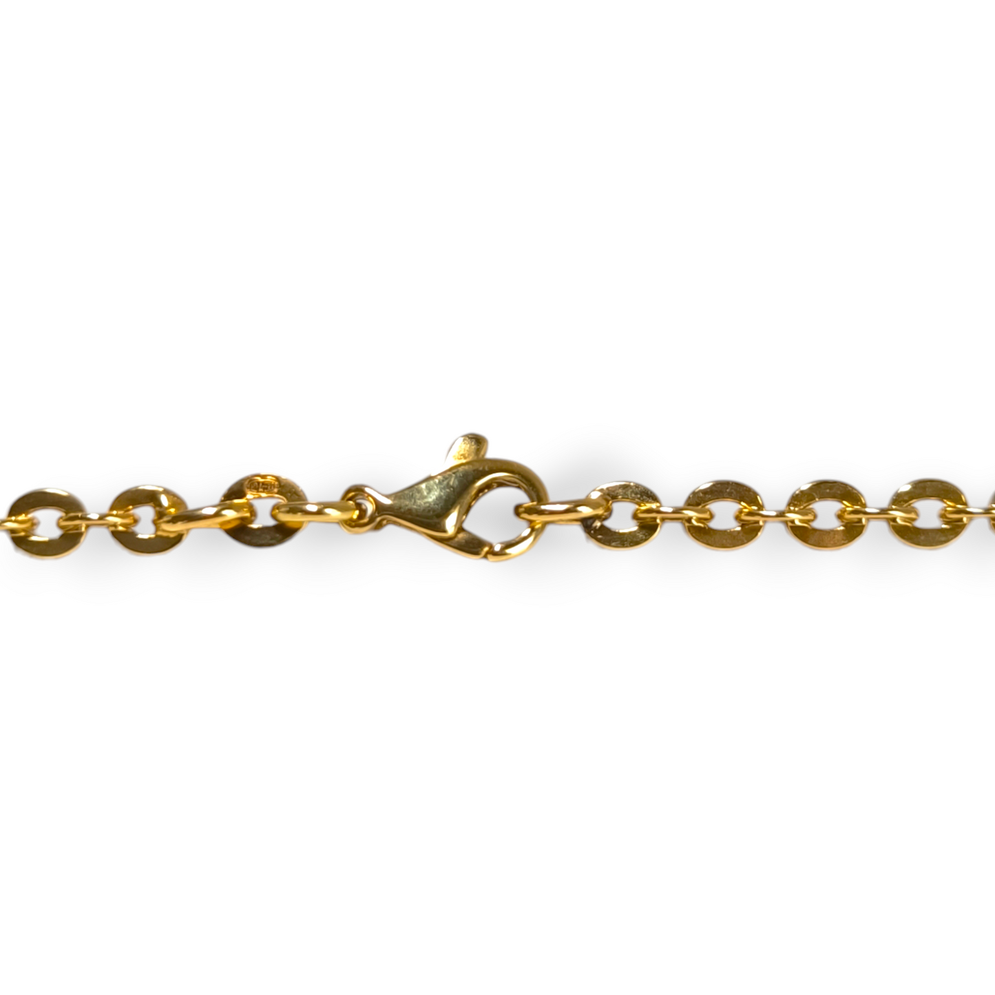 18kt gold flat rolo link choker 40cm