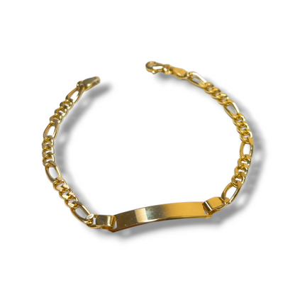 Gold bracelet with plaque