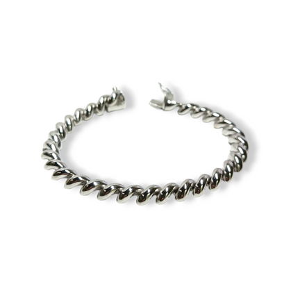 White gold torcion mesh bracelet