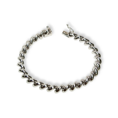 White gold torcion mesh bracelet