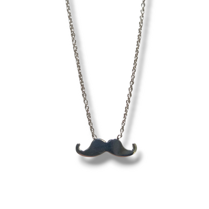 Girocollo in argento con baffi - moustache