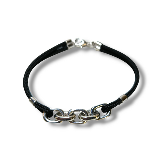 Bracciale in argento maglia geometrica