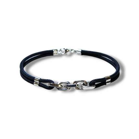 Bracciale in argento maglia geometrica