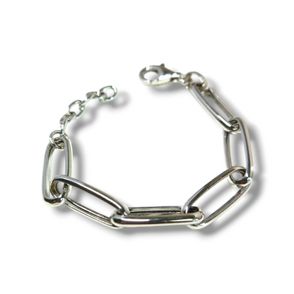 Bracciale in argento maglie squadrate