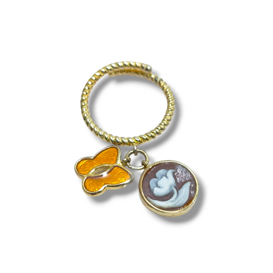 Anello argento cameo floreale