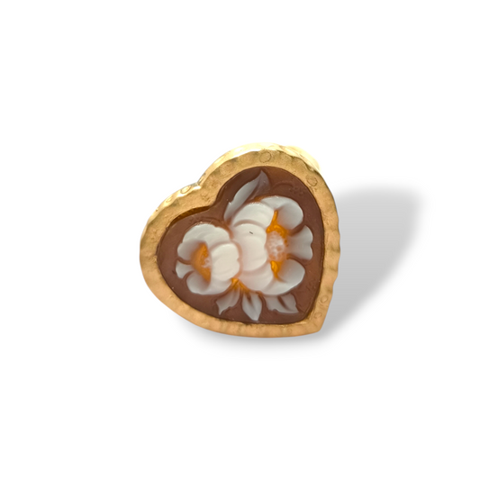 Anello argento cuore con cameo