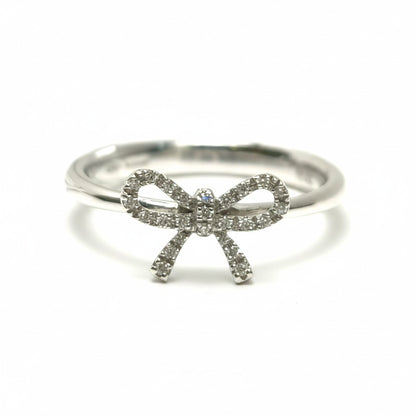 Anello Fiocco in Oro Bianco 18 kt con Diamanti