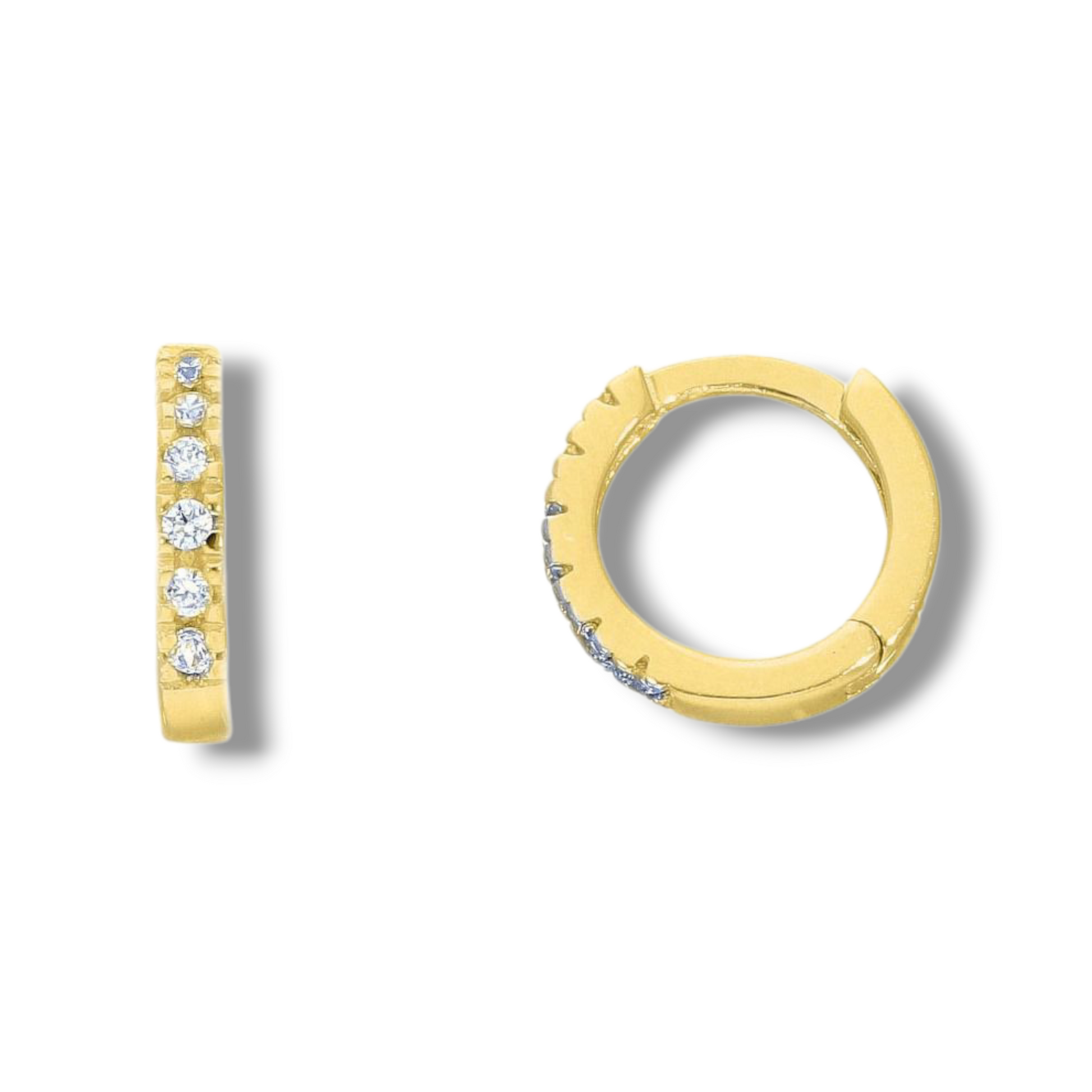 Orecchini Orecchini in oro a scattino con zirconi diametro 1 cm - Gioielli Pavan