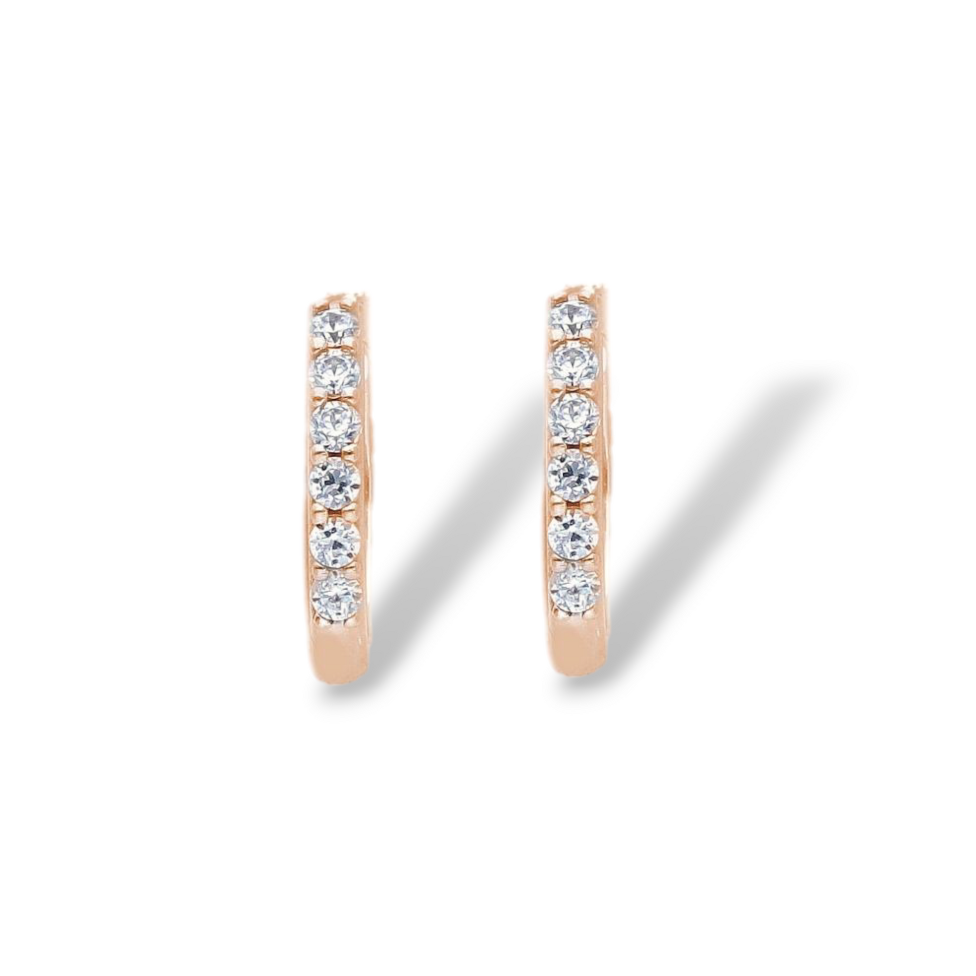Orecchini Orecchini in oro a scattino con zirconi diametro 1 cm - Gioielli Pavan