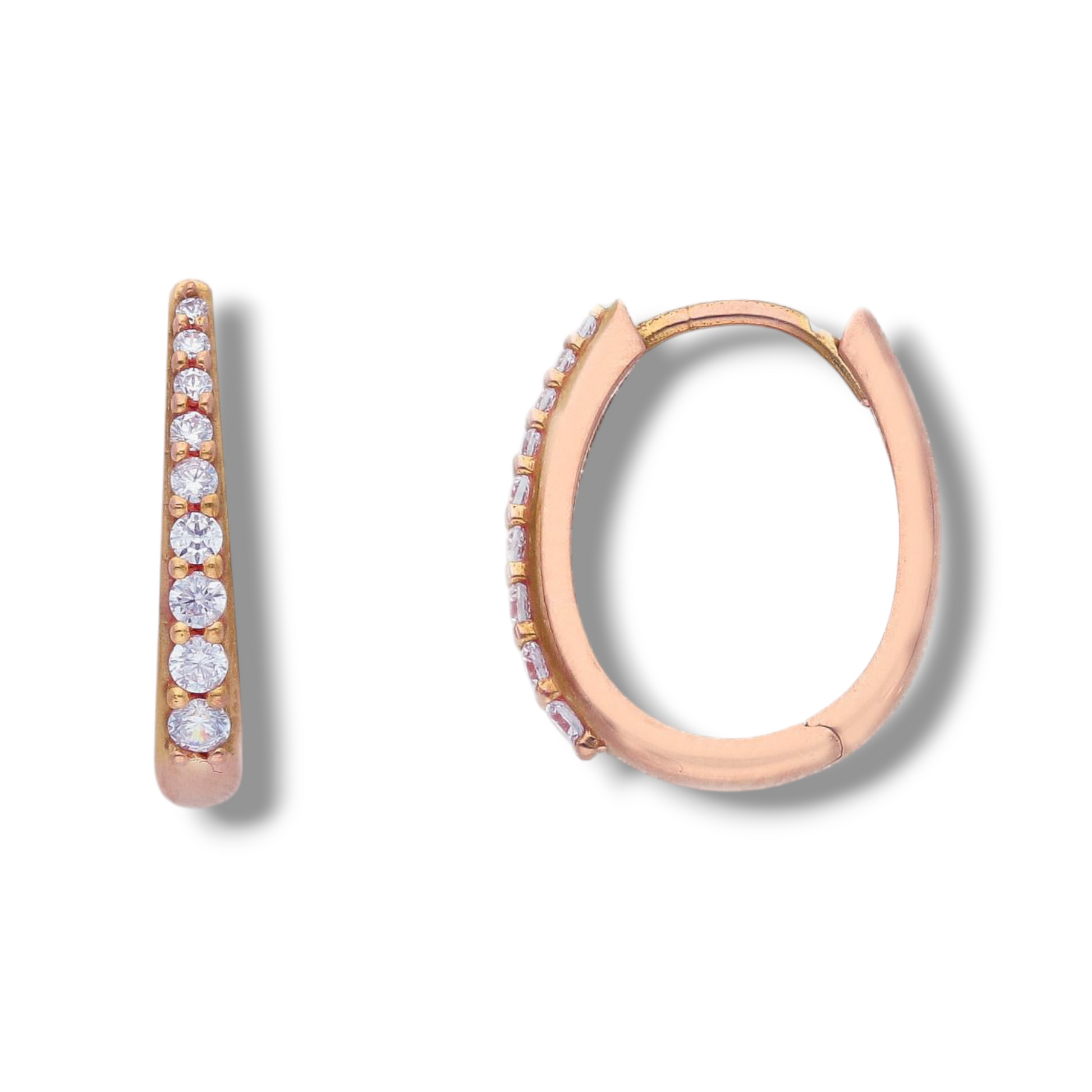 Orecchini Orecchini in oro a scattino ovali con zirconi a pavè - Gioielli Pavan