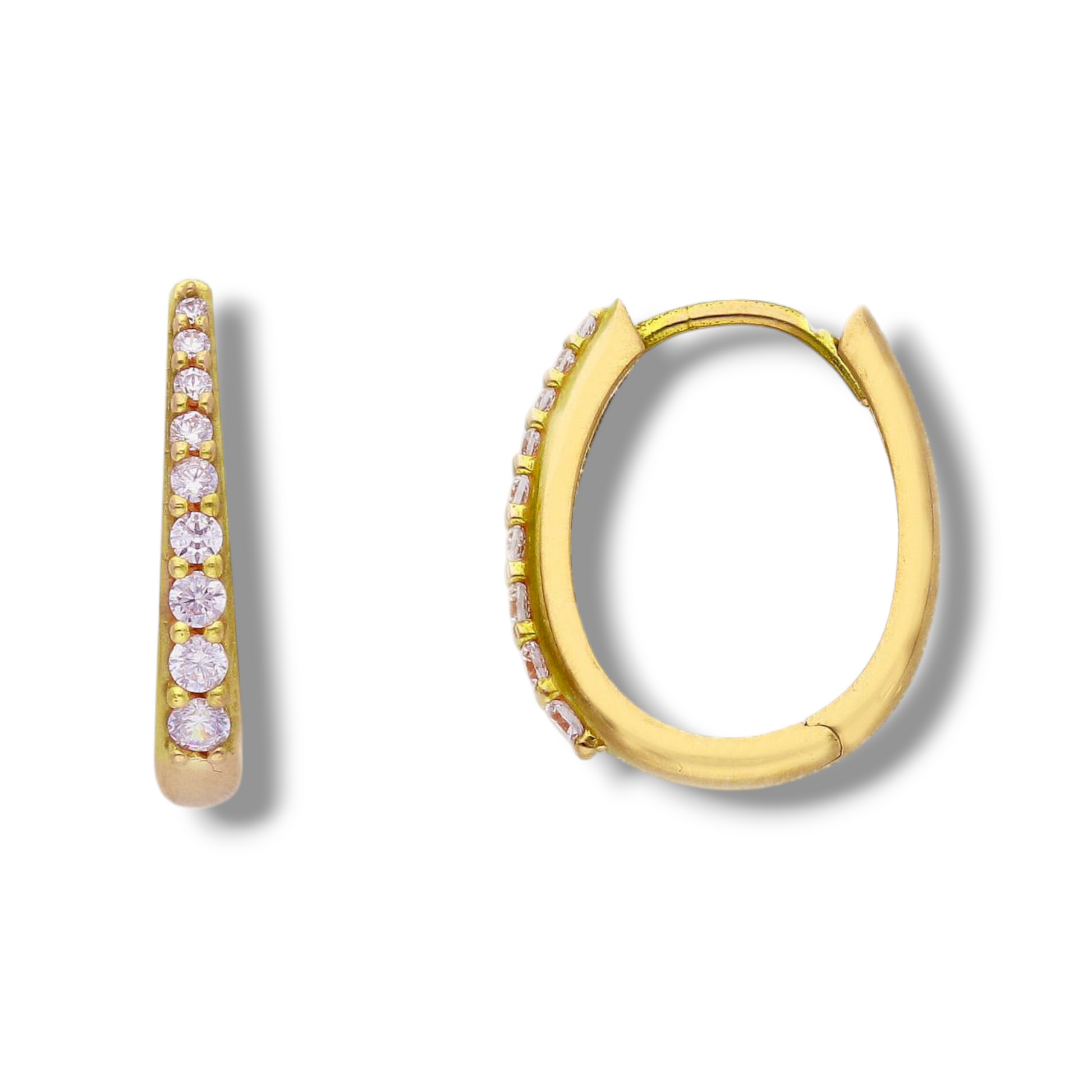 Orecchini Orecchini in oro a scattino ovali con zirconi a pavè - Gioielli Pavan