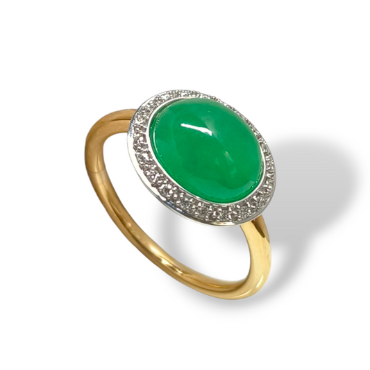 Anello Anello in oro con giada e diamanti - Gioielli Pavan