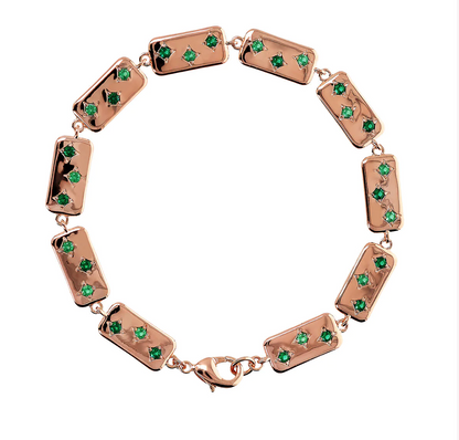étoile bracelet with rectangular elements and zirconia light points