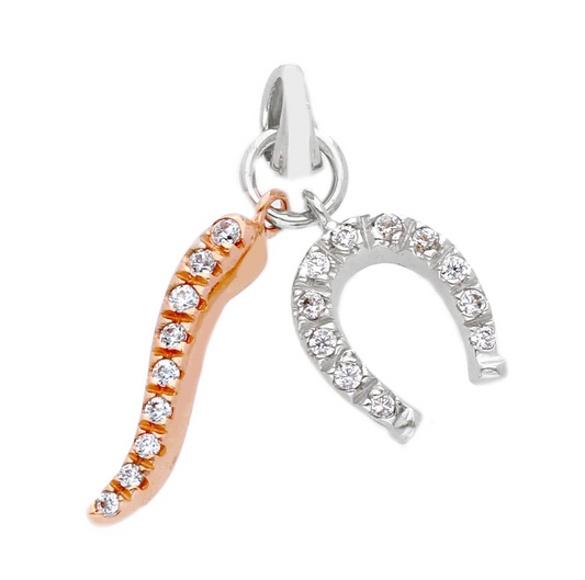 ciondolo Girocollo porta fortuna in oro con zirconie - Gioielli Pavan