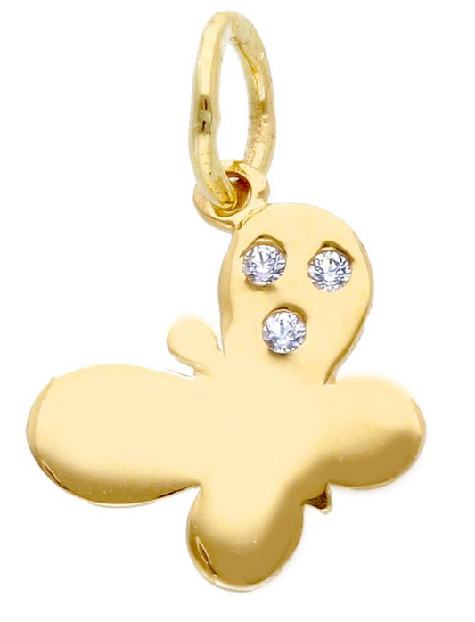 ciondoli Ciondolo oro giallo farfalla zirconie - Gioielli Pavan