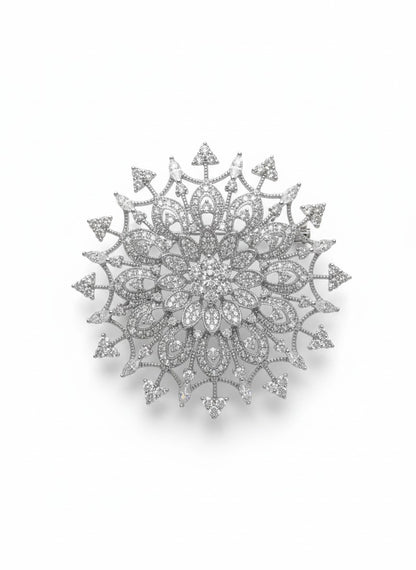 Spilla rinascimentale in argento 925 con zirconi pavé