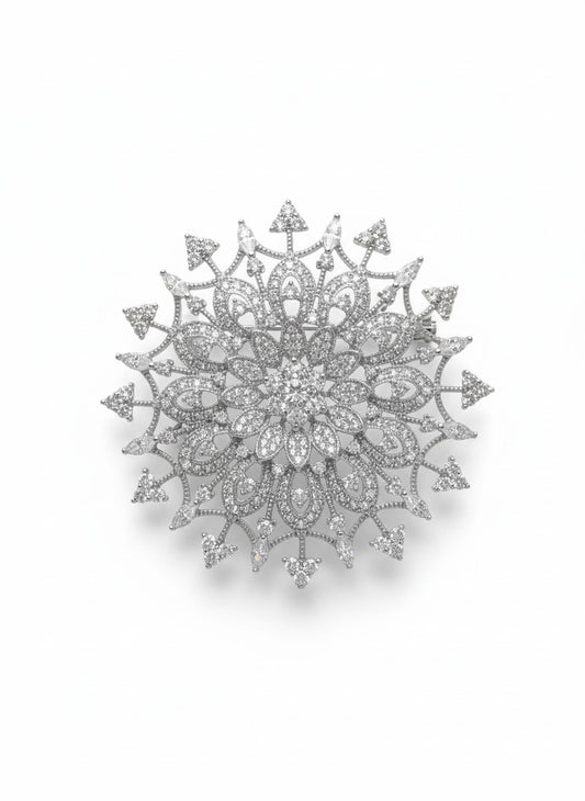 Spilla rinascimentale in argento 925 con zirconi pavé - Gioielli Pavan
