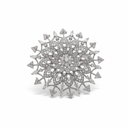 Spilla rinascimentale in argento 925 con zirconi pavé