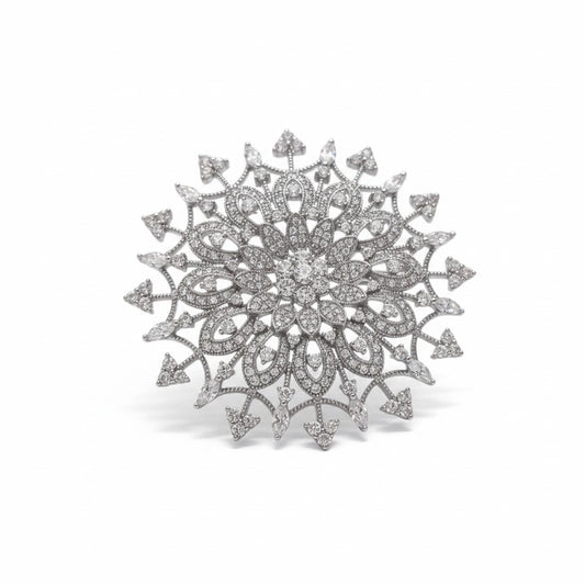 Spilla rinascimentale in argento 925 con zirconi pavé - Gioielli Pavan