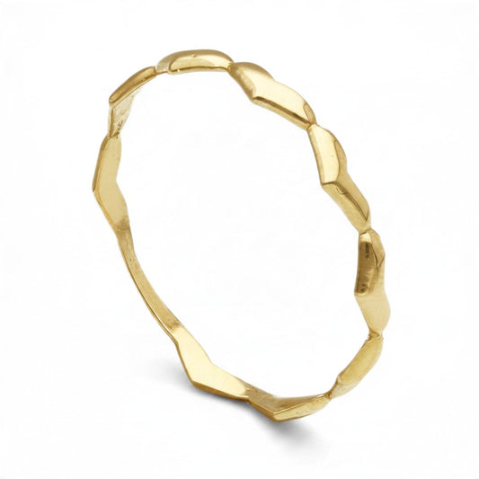 Anello a fedina in oro giallo 9 kt con cuori allungati - Gioielli Pavan