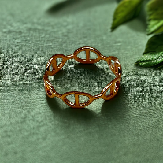 Marine mesh rose gold ring