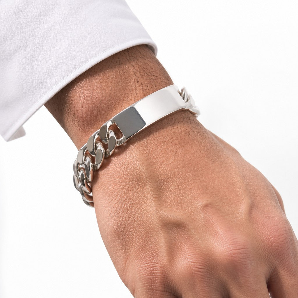bracciale-argento-925-massiccio-maglia-cubana-artigianale Gioielli Pavan Monza centro e Sovico