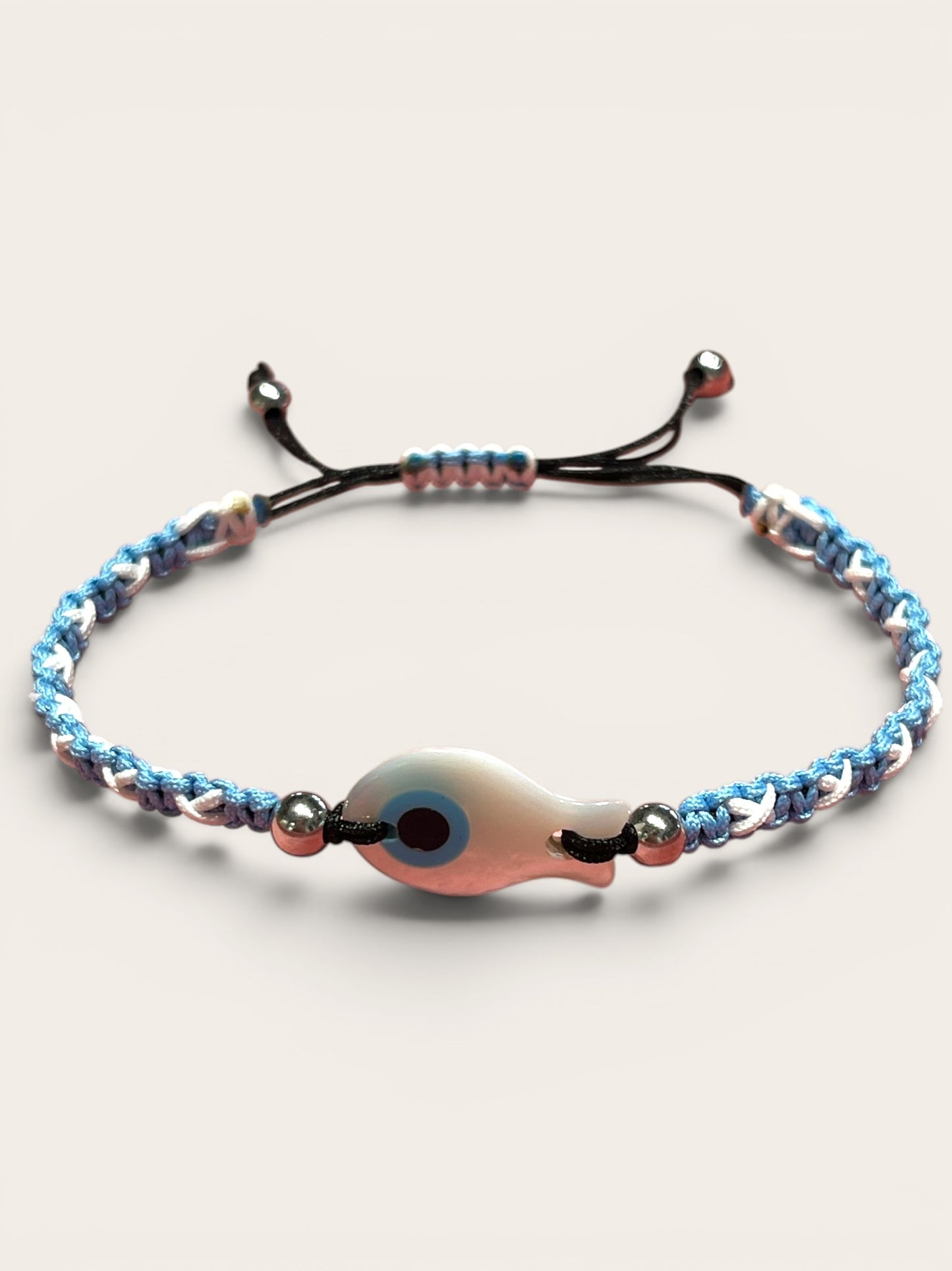 Bracciale Bracciale Sagola con Pesciolino e Occhio Turco in Argento 925 - Gioielli Pavan