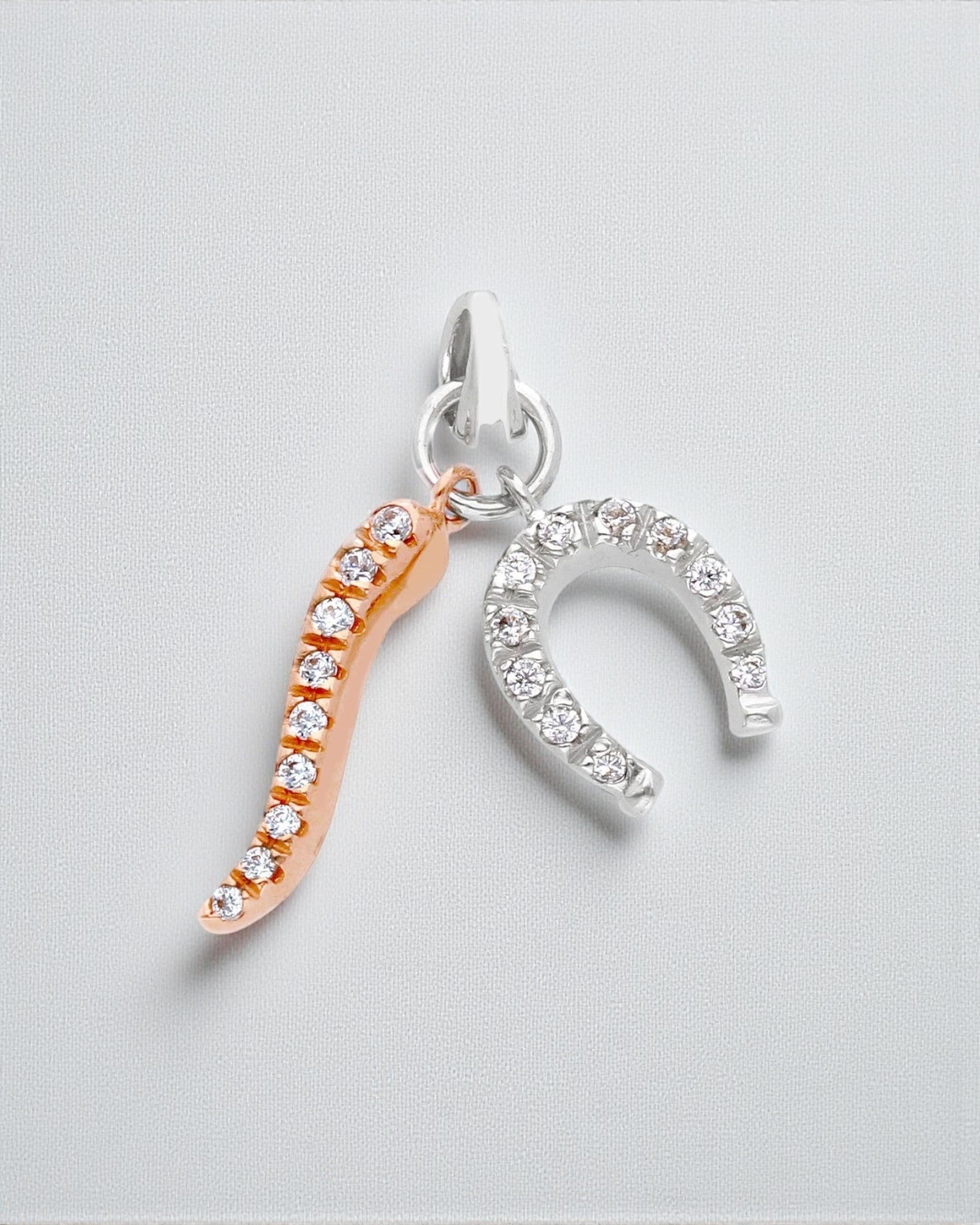 ciondolo Girocollo porta fortuna in oro con zirconie - Gioielli Pavan