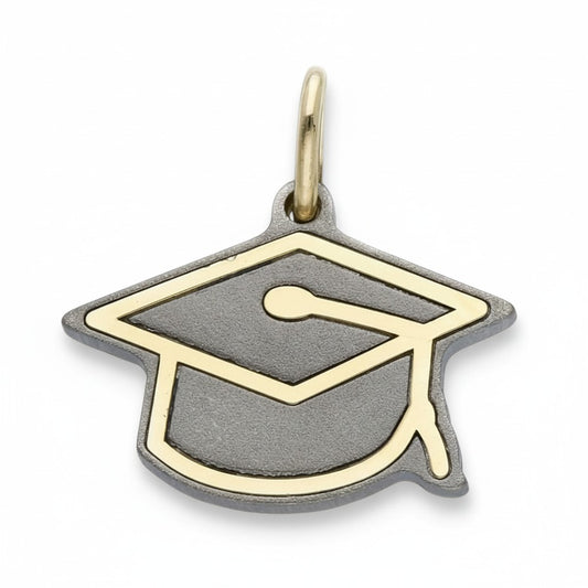 Ciondolo cappello di laurea in titanio e oro giallo 9 kt - Gioielli Pavan