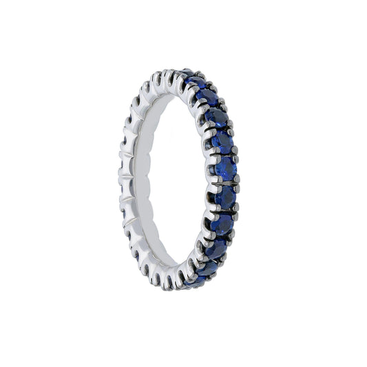 Anello Anello Fedina a giro completo con Zaffiri Blu Naturali - Gioielli Pavan