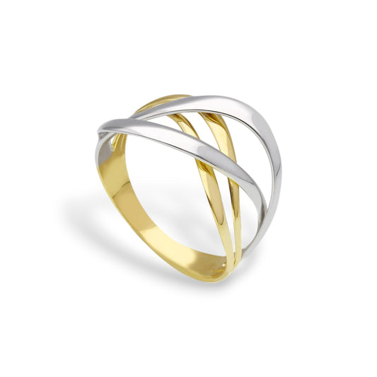 Anello Anello in oro fascia due colori intrecciata - Gioielli Pavan
