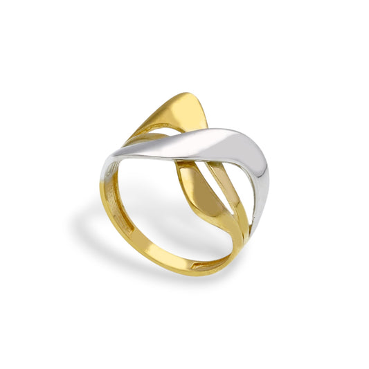 Anello Anello in oro fascia due colori intrecciata - Gioielli Pavan