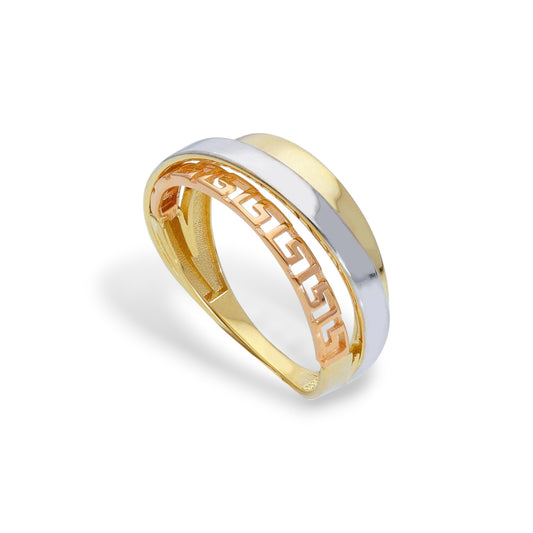 Anello Anello in oro fascia tre colori intreccio multi filo - Gioielli Pavan