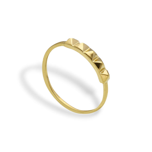Anello Anello in oro fedina minimal con borchie - Gioielli Pavan