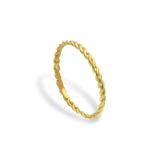 Anello Anello in oro fedina minimal intreccio - Gioielli Pavan