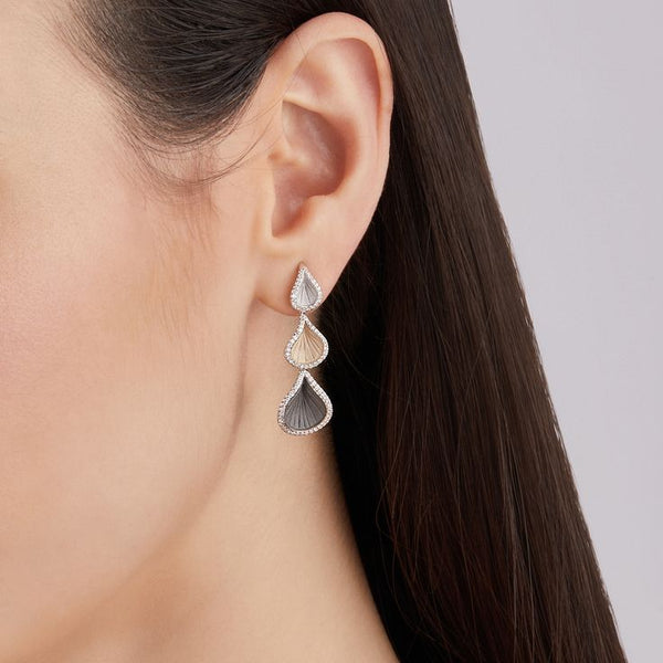 Orecchini Orecchini Goccia Oro Tricolor Diamanti 0,62 ct - Annamaria Cammilli - Gioielli Pavan